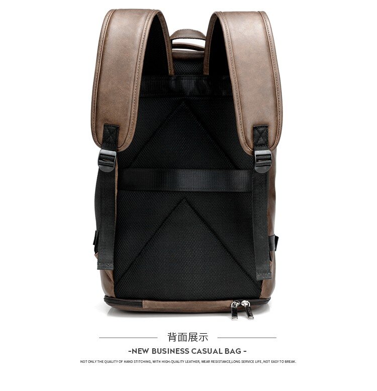 Mochila de couro macio masculina YILIAN, mochila escolar antiroubo, bolsa de viagem, bolsa de caminhada, grande capacidade, nova, 2023