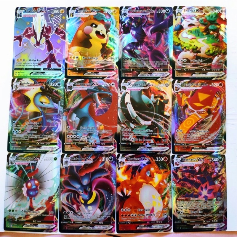 Cartas de Pokémon En Español, juego de Cartas brillantes En inglés, TAG TEAM GX VMAX, 25-100 unidades
