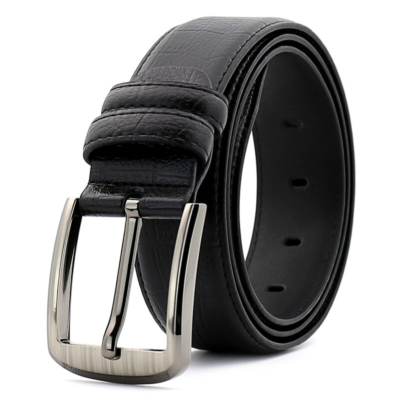 Cinturón informal de alta calidad con hebilla para hombre, Pantalones vaqueros de piel de vaca de dos capas, Ah, versión ancha, 3,9-3,7 cm