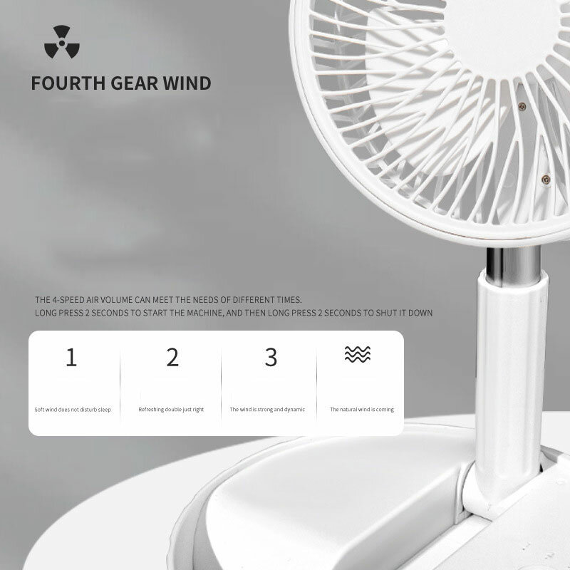 Xiaomi ventilador portátil piso de pé usb recarregável ventilador casa mini mesa dobrável telescópica acampamento ar condicionado