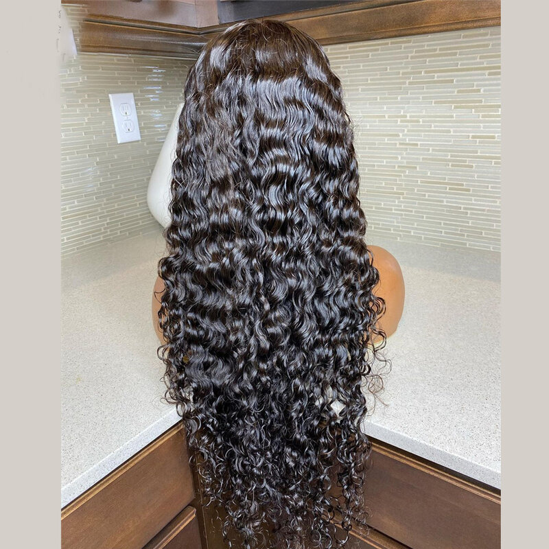 Peluca de cabello sintético con malla frontal para mujer, postizo largo y rizado con densidad de 180%, 26 pulgadas, resistente al calor, de fibra, para uso diario