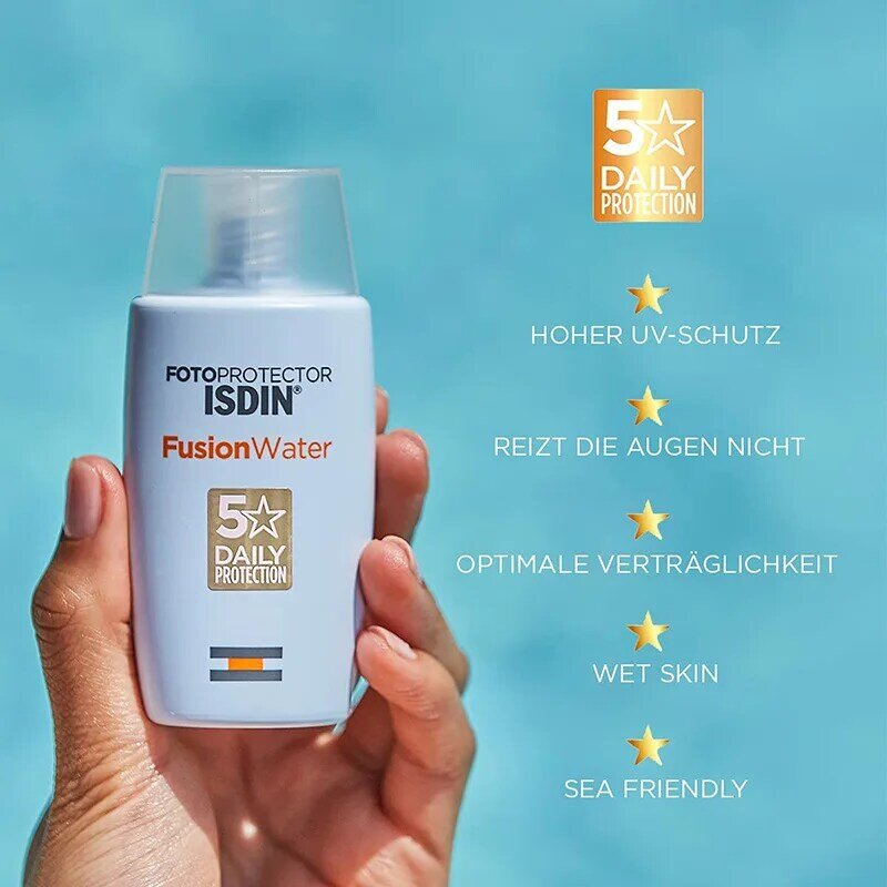 Isdin-mineral proteção uv, 100% mineral espectro protetor solar, spf 50 +, adequado para pele sensível, para evitar queimaduras solares e clareamento