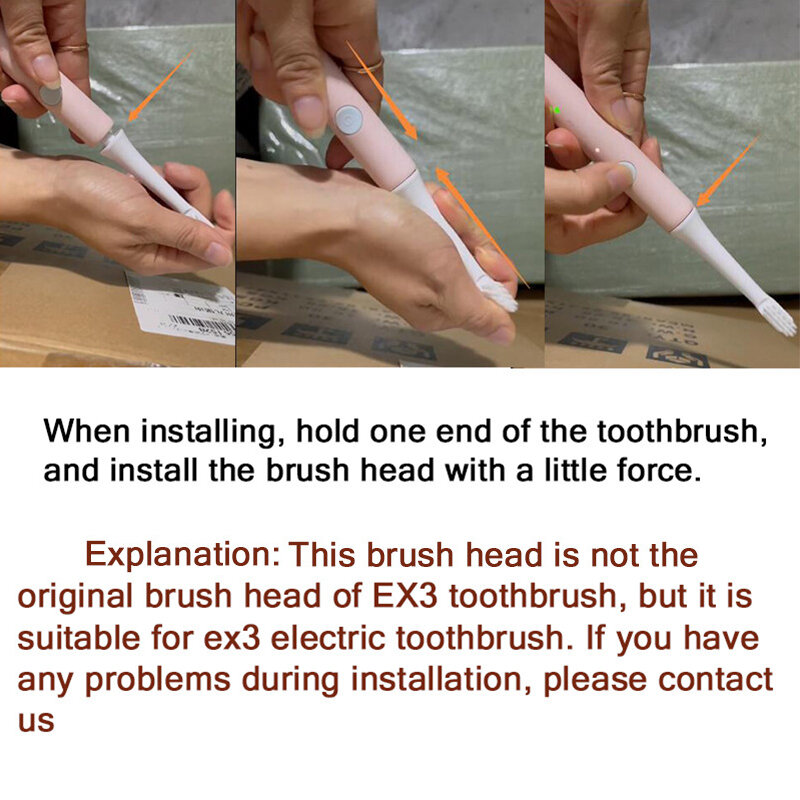 Aplicar para soocas ex3 cabeça escova de dentes escova de dentes escova de dentes elétrica cerdas macias cabeça ultra-sônica automática cabeça escova de dentes t100