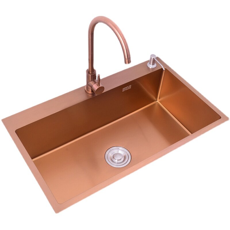 Kitchen rose gold hot and cold water faucet can be rotated only faucet