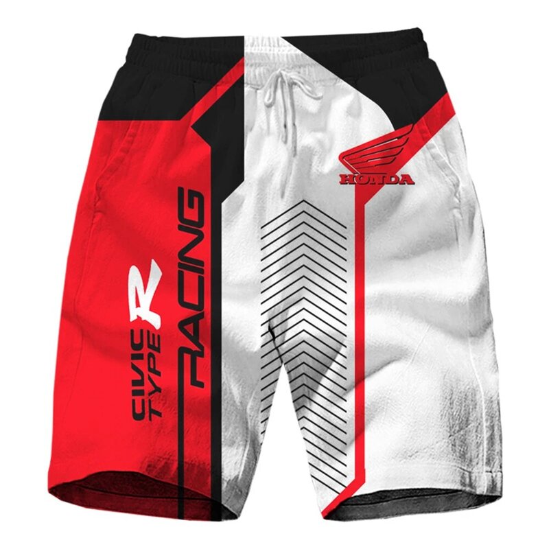 Pantalones cortos con estampado Digital 3d para hombre, ropa informal de alta calidad con logotipo de motocicleta Honda, Harajuku, para la playa, Hip Hop, 2022