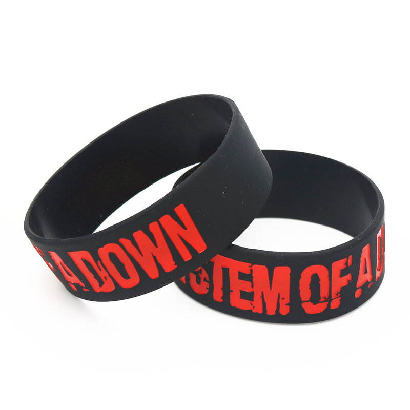 1PC SYSTEM OF A DOWN cinturino in Silicone per fan della musica braccialetti e braccialetti con impresso rosso nero largo regalo gioielli donna uomo SH101
