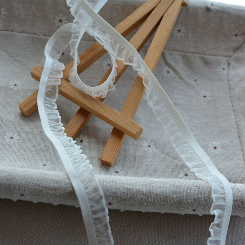 Elastyczna plisowana gipiury koronka wykończeniowa wstążka 1.5cm tiul sukienka z koronki materiały dekoracyjne zapasy rzemieślnicze dentelle YU51