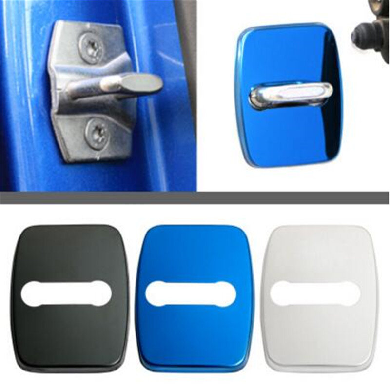 For BMW Door lock cover Sticker Door Lock Covers Caps Stainless steel Door Lock Protective Cover 4PCS