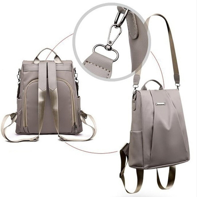 Популярный женский рюкзак 2022, Повседневная нейлоновая однотонная школьная сумка, модная Съемная сумка через плечо