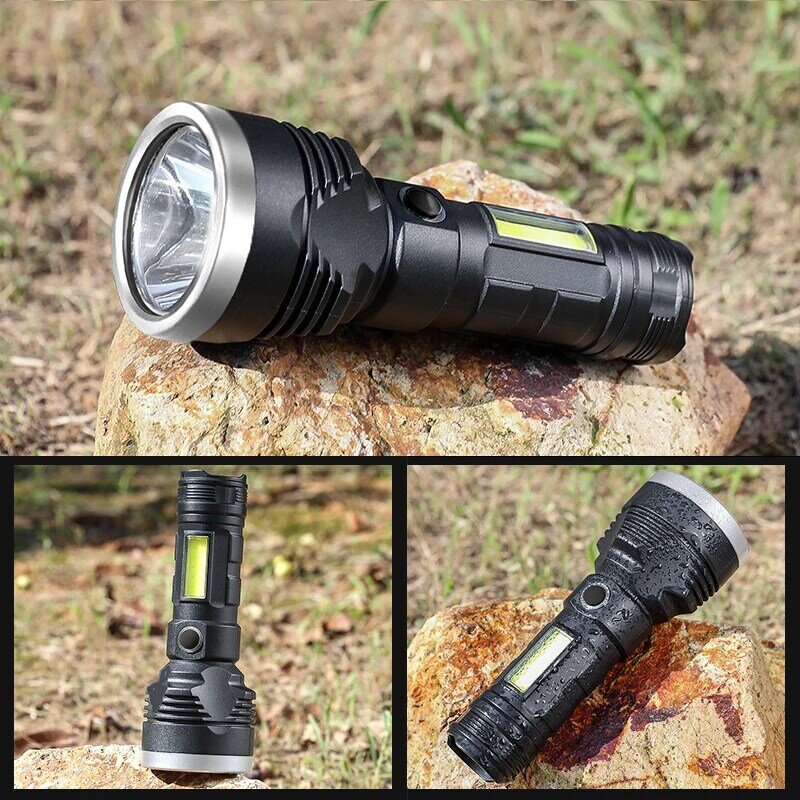Lampe de poche tactique LED Super puissante XHP50, torche USB Rechargeable, batterie intégrée, lanterne Ultra lumineuse, pour Camping, nouveauté 2022