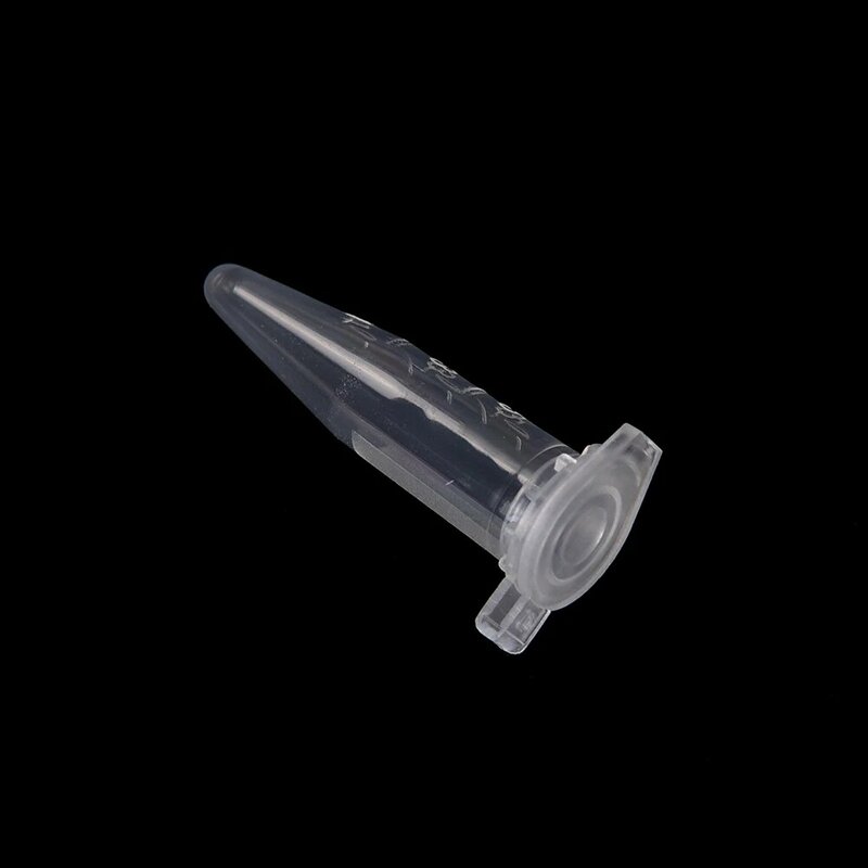 Tubo de ensayo de microplástico transparente, 50 piezas, recipiente de tapa a presión para muestras de laboratorio, suministros de laboratorio, 0,5 ML