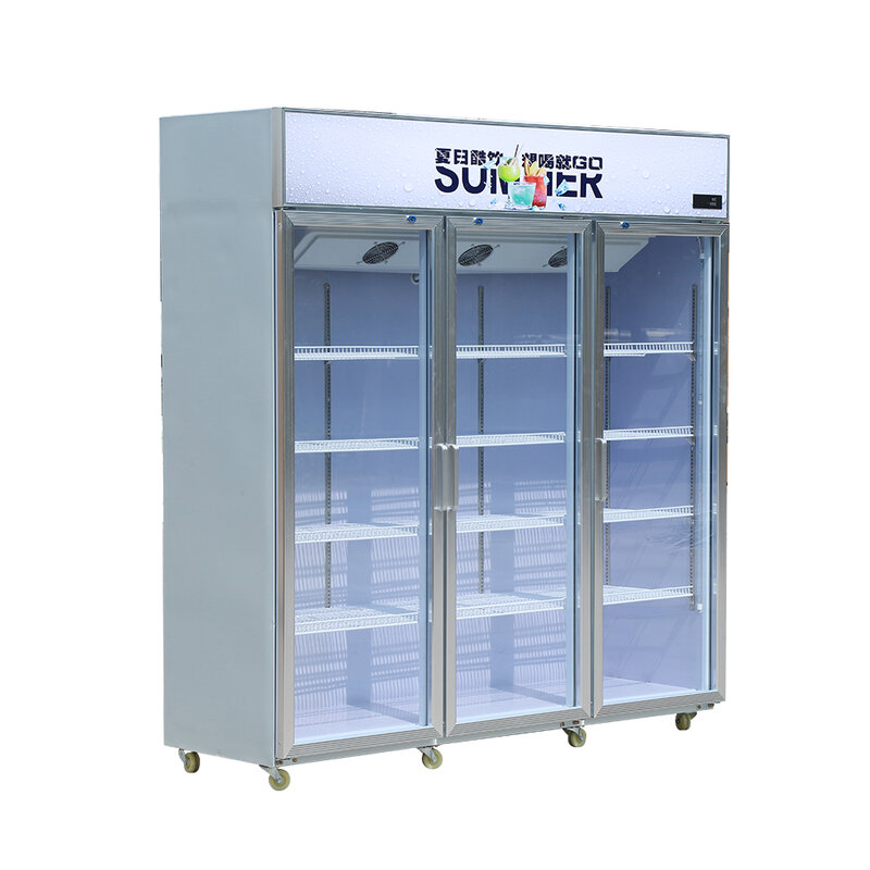 LED เครื่องดื่มเครื่องดื่ม Chiller ตรงเครื่องดื่มเย็นตู้เย็นสำหรับซูเปอร์มาร์เก็ต