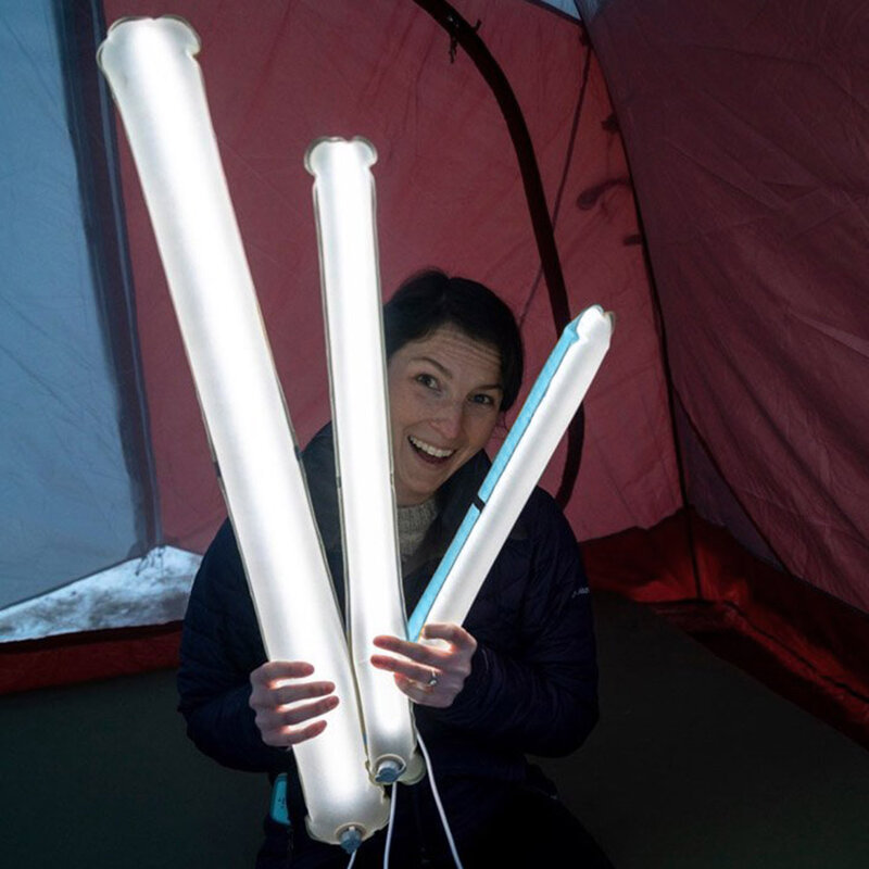 Lanterna de acampamento inflável dobrável portátil led usb recarregável luz