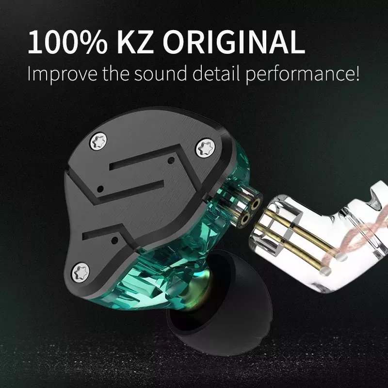KZ – écouteurs intra-auriculaires hybrides ZSN 1DD + 1BA, stop-bruit, oreillettes de musique HiFi, casque de sport stéréo avec Microphone