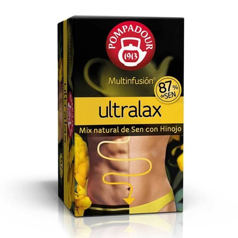 Ultralax – infusion 87% Sen. 20 sachets de thé avec ingrédients 100% naturels, marque Pompadour-capsule