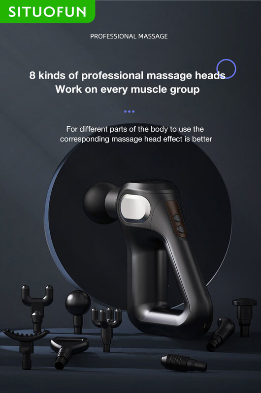 Pistolet de Massage professionnel, masseur électrique pour les muscles profonds du Fascia, Relaxation du corps, du cou, du dos, des jambes, des épaules, amincissant