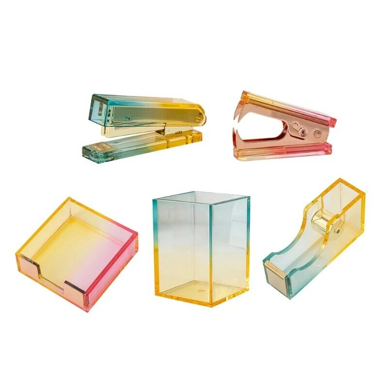 Staple Remover Tape Dispenser Tape Cutter Acrylic Material Cute Stationeries