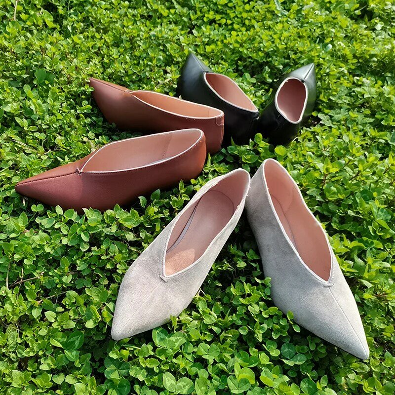 2022 nova primavera bombas femininas sapatos de couro genuíno mais tamanho 22-26.5cm couro/crianças camurça superior bombas 3 cores sapatos femininos