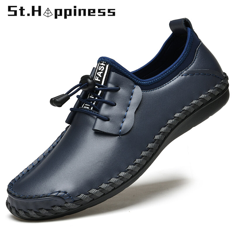 2022 New Men Casual Shoes Fashion High Quality Leather Driving Shoes Classic Comfortable Handmade For Men Flat Shoes Big Size 47