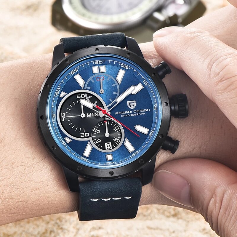 PAGANI – montre-bracelet à Quartz pour hommes, chronographe étanche, marque de luxe, style militaire, genève
