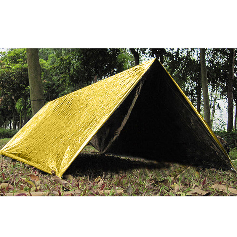 กันน้ำ Camping ผ้าห่มอบอุ่นน้ำหนักเบา Survival Sleeping Bag ฉนวนกันความร้อนช่วยชีวิตสำหรับกลางแจ้งปีนเขาสำห...