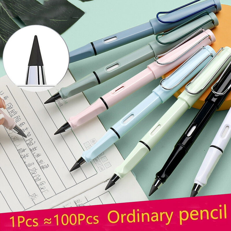 Ilimitado lápis de escrita papelaria papelaria infinity canetas novel lápis crianças arte escola suprimentos colorido concha