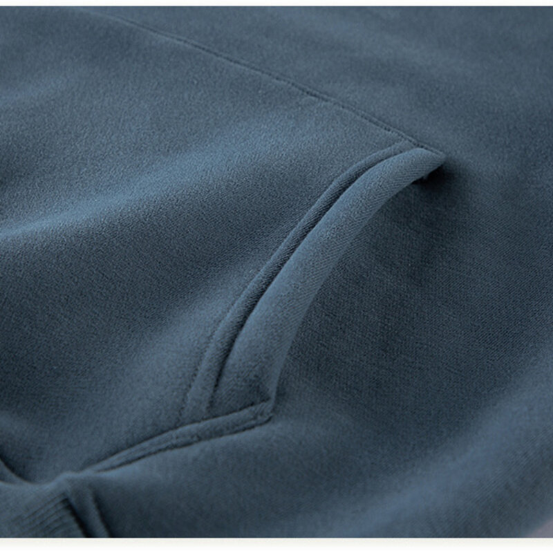 メンズフリーススウェットシャツ,特大フード付きルーズフィットセーター,無地,2023g,秋冬コレクション,345