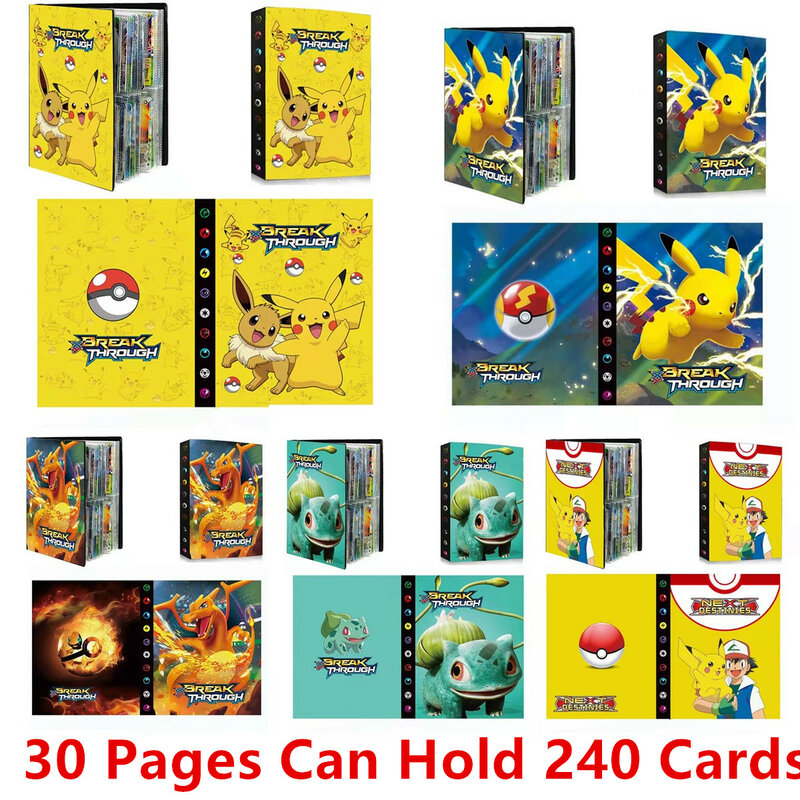 2022 ألبوم بوكيمون بطاقات كتاب البوم الكرتون أنيمي جديد 240 قطعة بطاقة الألعاب VMAX GX EX حامل جمع مجلد طفل كول لعبة هدية