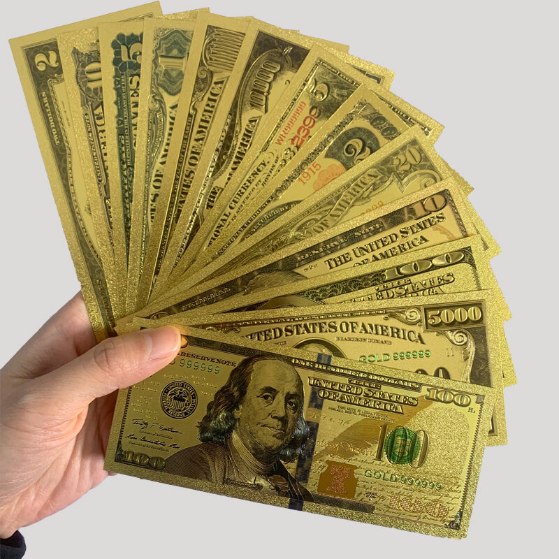 $100 US Sliver Foil ธนบัตรอเมริกัน Dollar Bill เงินปลอม USD Bill ของที่ระลึกของขวัญสกุลเงินธนบัตรโลก Collection