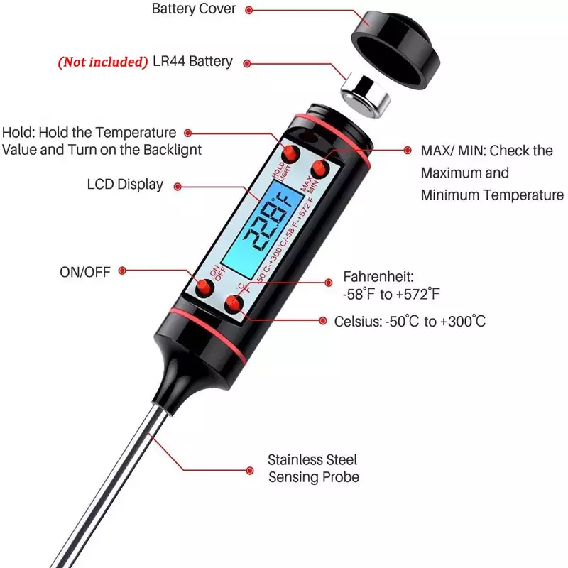 2022New Keuken Digitale Bbq Voedsel Thermometer Vlees Cake Candy Bak Grill Eetkamer Huishouden Koken Thermometer Gauge Oven Thermome