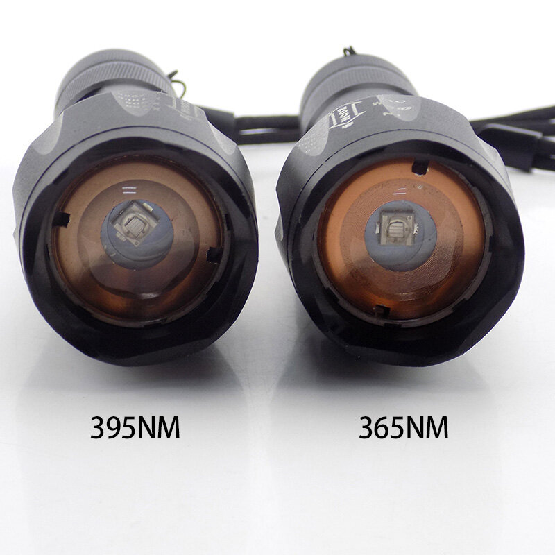 Latarka LED UV 365nm 395nm Blacklight detektor latarka Zoomable ultrafioletowe Mini Linterna oświetlenie zewnętrzne