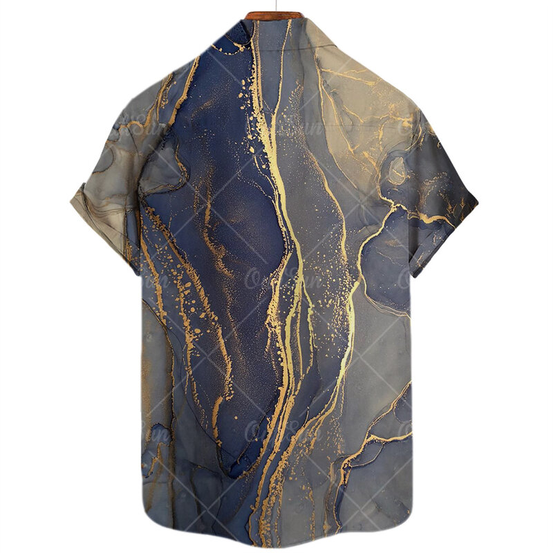 Camisa Unisex 2022 Cool Abstract Rendering Tie Dye 3d Print hawaiana, camisas Retro para hombres, camisa informal de manga corta transpirable