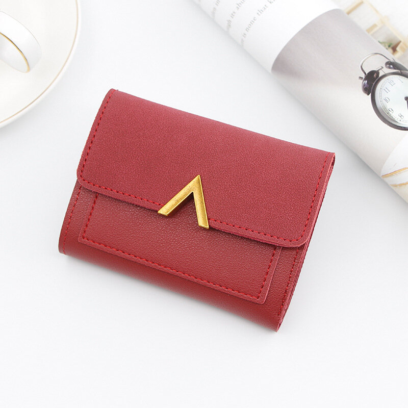 Women Purse Vintage Small Short Leather Wallet Luxury Brand Mini Female Fashion Wallets and Purse Credit Card Holder