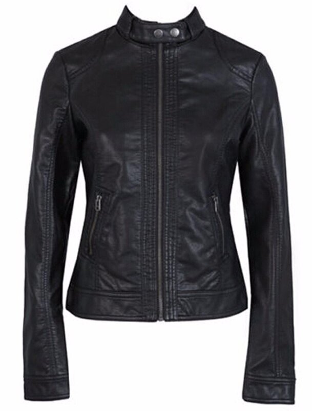 Women Leather Jacket Single Pimkie Washed PU Motorcycle PIMKIE Slim Female Soft Large Size Loose S-XXXL