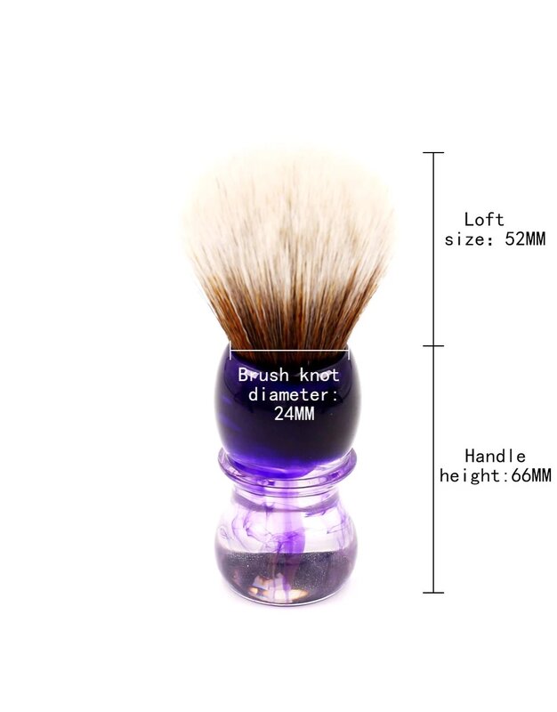 Yaqi Purple Haze Mew Brown manico sintetico barba da uomo barbiere pennello da barba