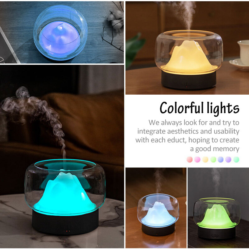 400ML rozpylacz zapachów domowych z ciepłą i kolorową lampą LED USB elektryczny ultradźwiękowy do samochodu Home Office nawilżacz z funkcją aromaterapii