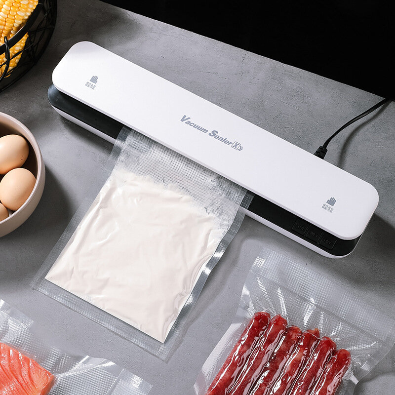 Mesin Penyegel Vakum Elektrik Xiaomi untuk Dapur Rumah Termasuk 10 Buah Tas Penyimpan Makanan Penyegelan Makanan Vakum Komersial
