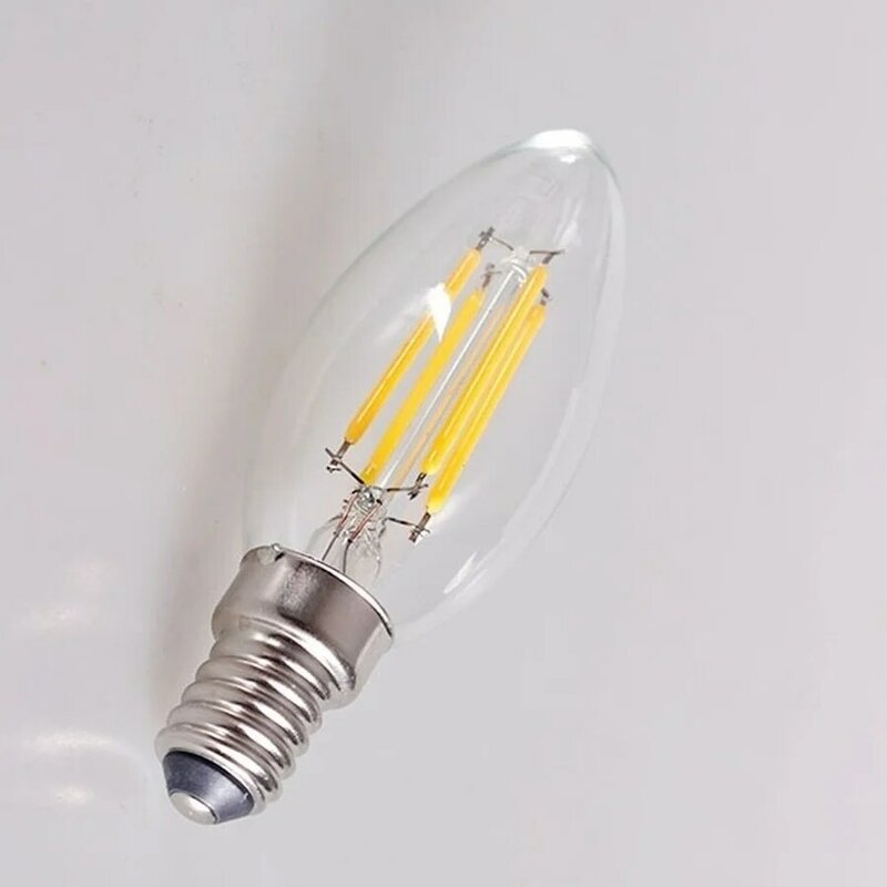 9 Buah Lampu Lilin Filamen Bohlam LED E14 E27 C35 Edison Gaya Retro Dingin/Putih Hangat 2W/4W/6W Lampu Gantung AC220V