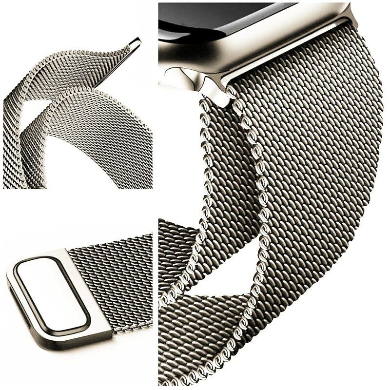 Metalen Milanese Strap Voor Apple Horloge Band 7 45Mm 44Mm 40Mm Iwatch Serie 42mm38mm Roestvrij Stalen Armband magnetische Lus 3456 Se