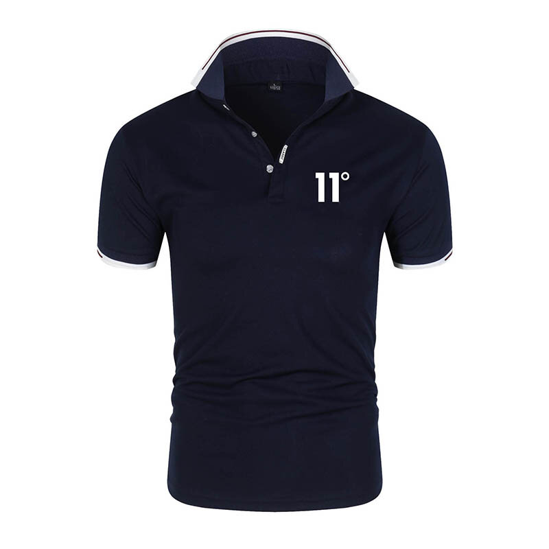 Mannen Merk 11 Graden Gedrukt Polo Shirt Korte Mouw Casual Zomer Mode Revers T-shirt 2022 Street Wear Plus Size herenkleding