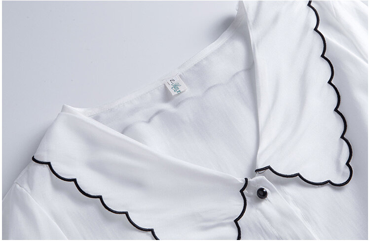 Retro boneca colarinho chiffon camisa feminina novo design moda blusa na primavera de 2022, 983c,hai,0317-4