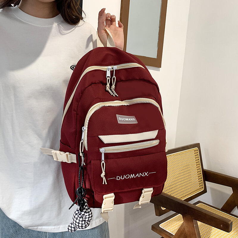 Contrasting Colors Preppy Style Backpack for Student Schoolbag Fashion Women's Backpacks Large Travel Rucksack Lady Mochila New
