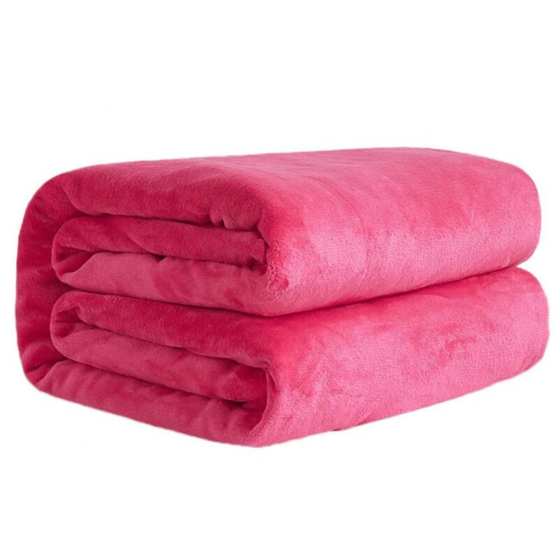Cobertor macio quente pele-flanela amigável material de cama de cor sólida para casa de inverno no sofá/cama/viagem retalhos colcha sólida