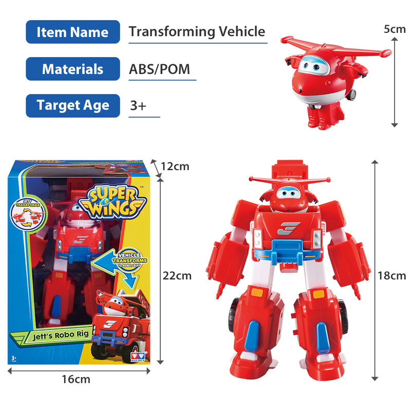 Super Wings 7 "Robot Set trasforma il veicolo con 2" deformazione Action Figure Robot che trasforma il giocattolo dell'aeroplano regalo di compleanno per bambini