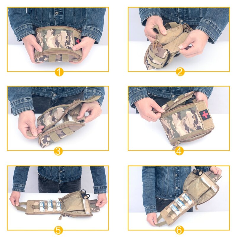 EDC Medical Bag Molle Tactical Pouch First Aid Kits Outdoor Emergency Camping Hiking Survival EMT Utility Pack Hunting