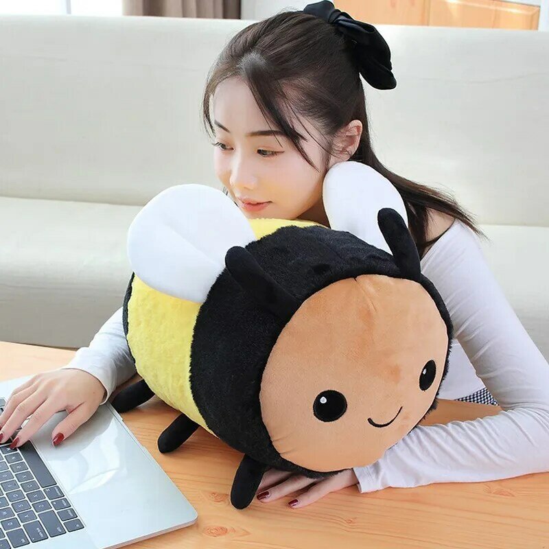 40cm Kawaii Bee/Ladybug Plush pillow Toy Doll Cute Cartoon Soft Creative Insect Stuffed Animal Throw Pillow Girls Plushies Gifts
