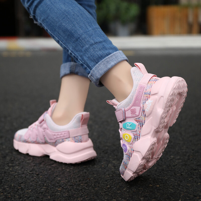 Легкие кроссовки для мальчиков и девочек, модная дышащая Спортивная обувь для бега и отдыха на осень, 2022