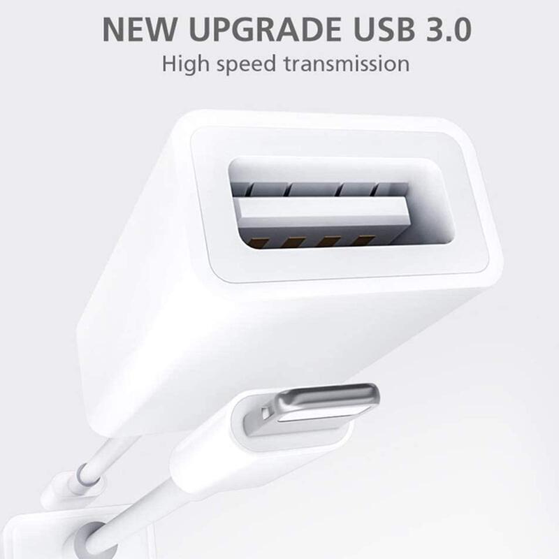 Adaptateur Lightning vers caméra USB, pour iPhone/iPad OTG, câble USB 3.0 femelle, lecteur de carte SD/TF, prend en charge la clé USB/clavier
