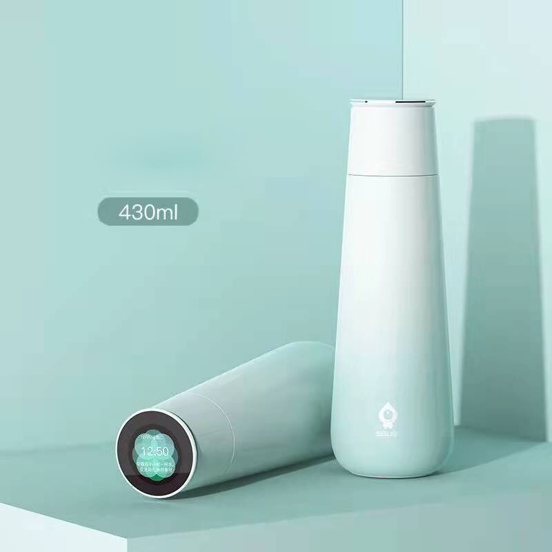 Suiguai inteligente controle digital inteligente garrafa térmica portátil copo tela colorida foto diy copo de água inteligente presente de alto valor