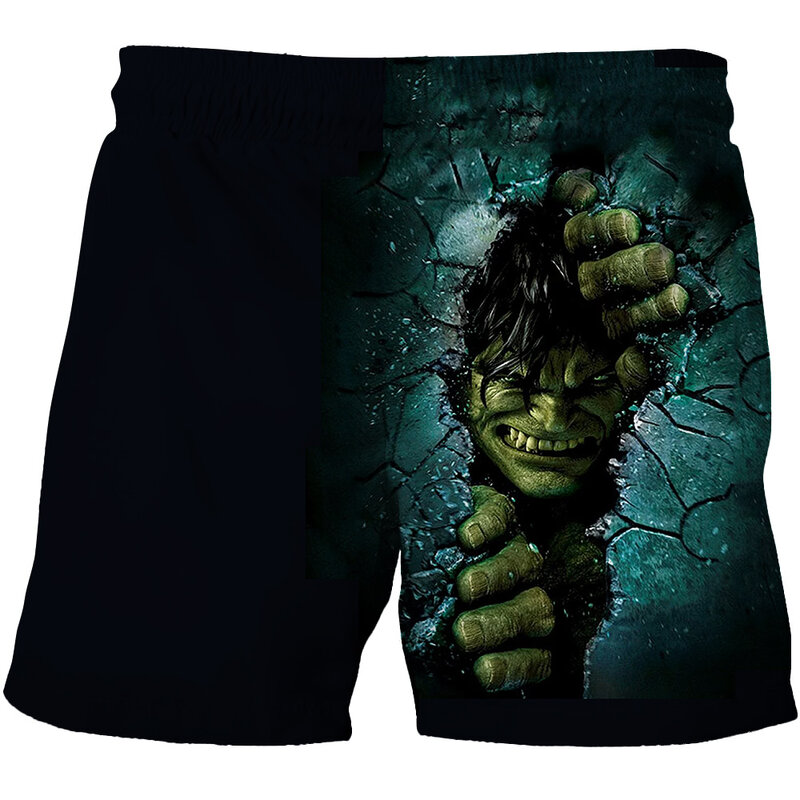 Marvel Hulk Shorts Kids Casual Pants Boys Cartoon Spiderman Beach Shorts Swimming Shorts Children's Summer Beachwear Swimming